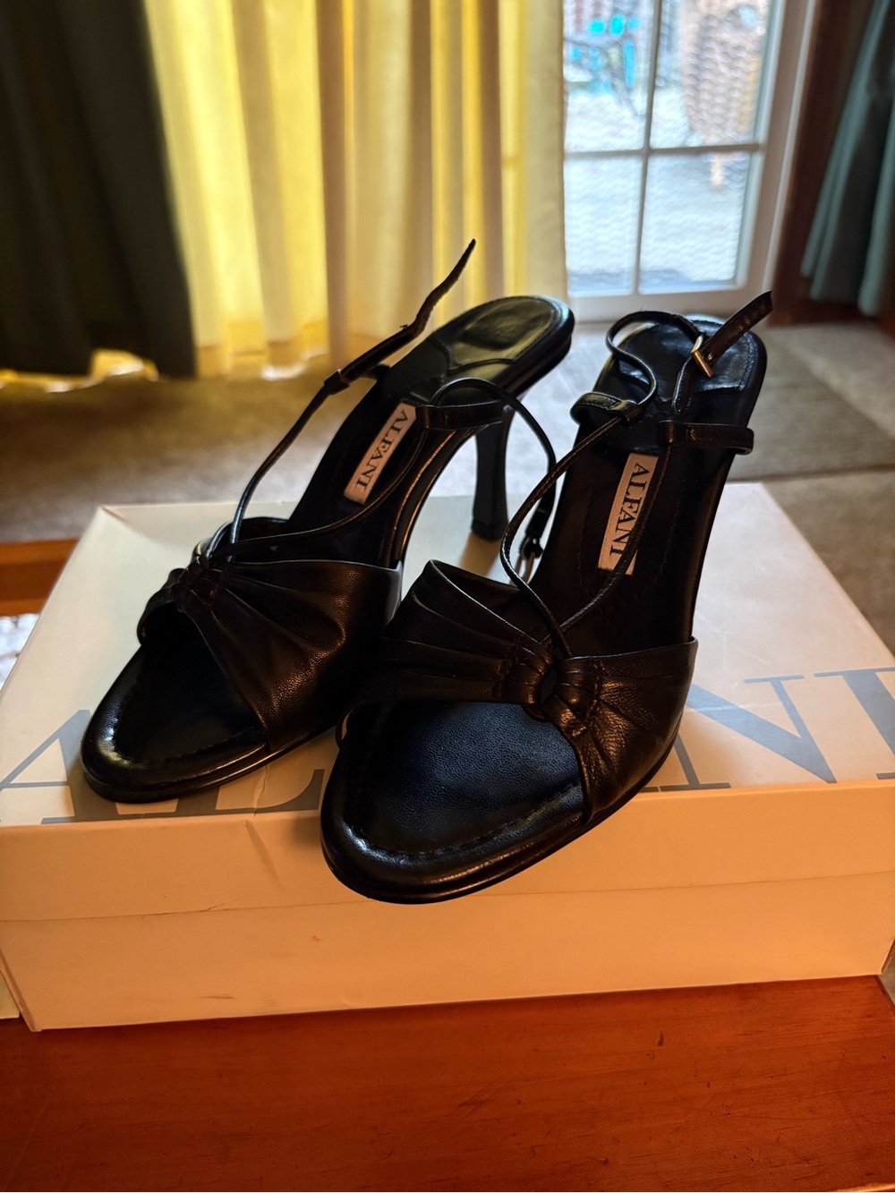 Alfani Black Knotted Slingback Heeled Sandals